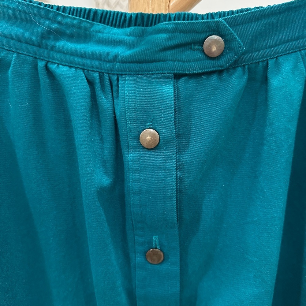 Koret Teal Button Front Midi Skirt Size 10 - Picture 2 of 6